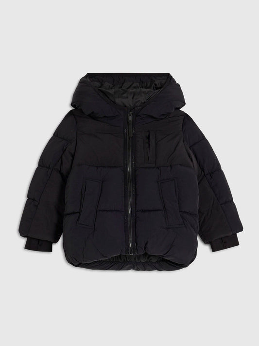 Disney Kidz - River Island Black Padded Hooded Jacket image 1
