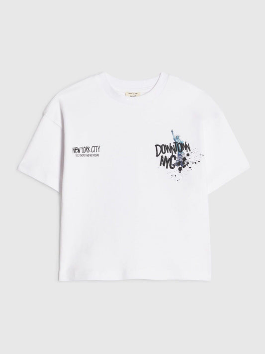 Dsiney Kidz - River Island White NYC Graphic Regular Fit T-Shirt image 2