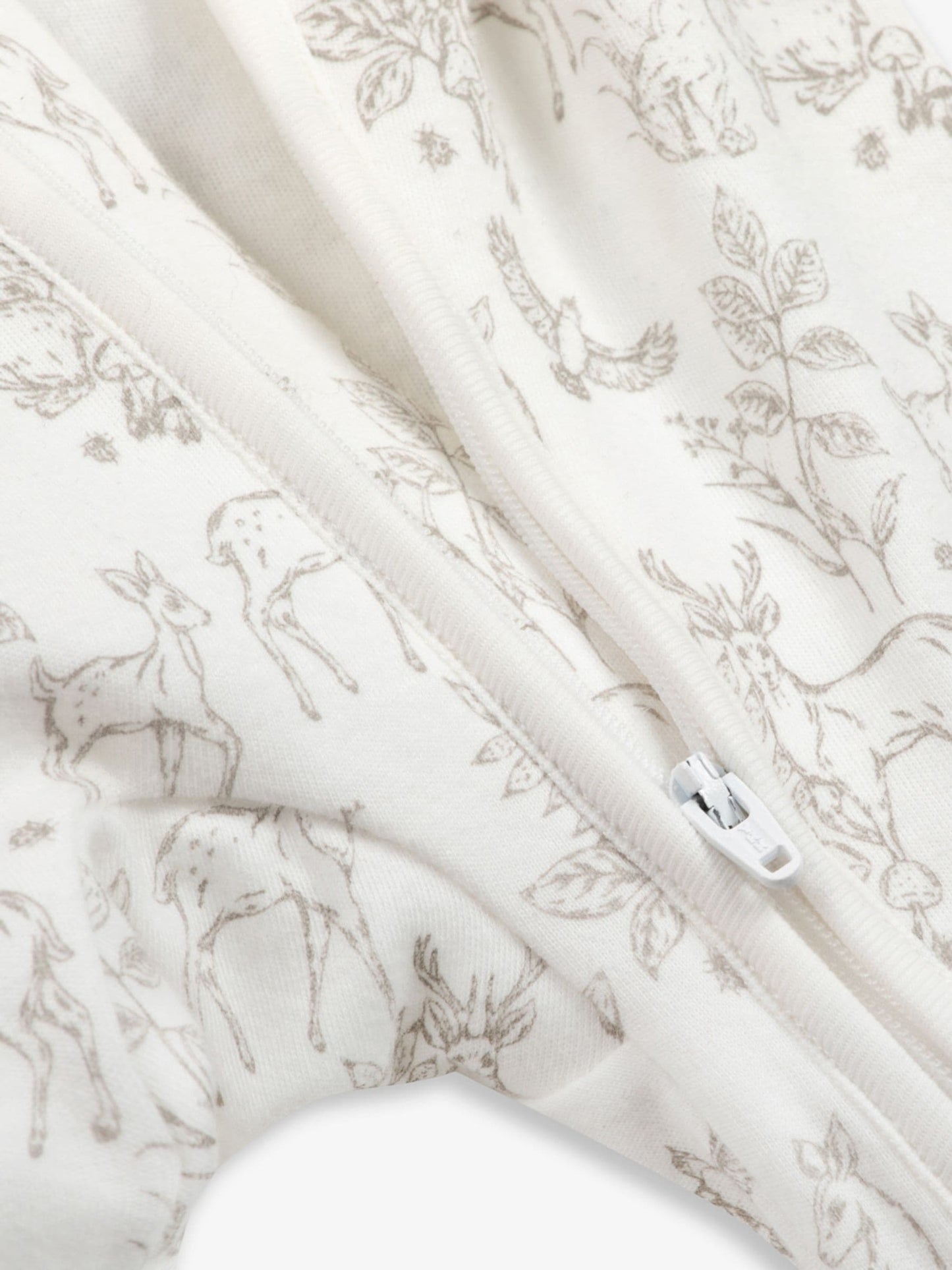 The Little Tailor White Front Zip Soft 100% Cotton Sleepsuit image 6