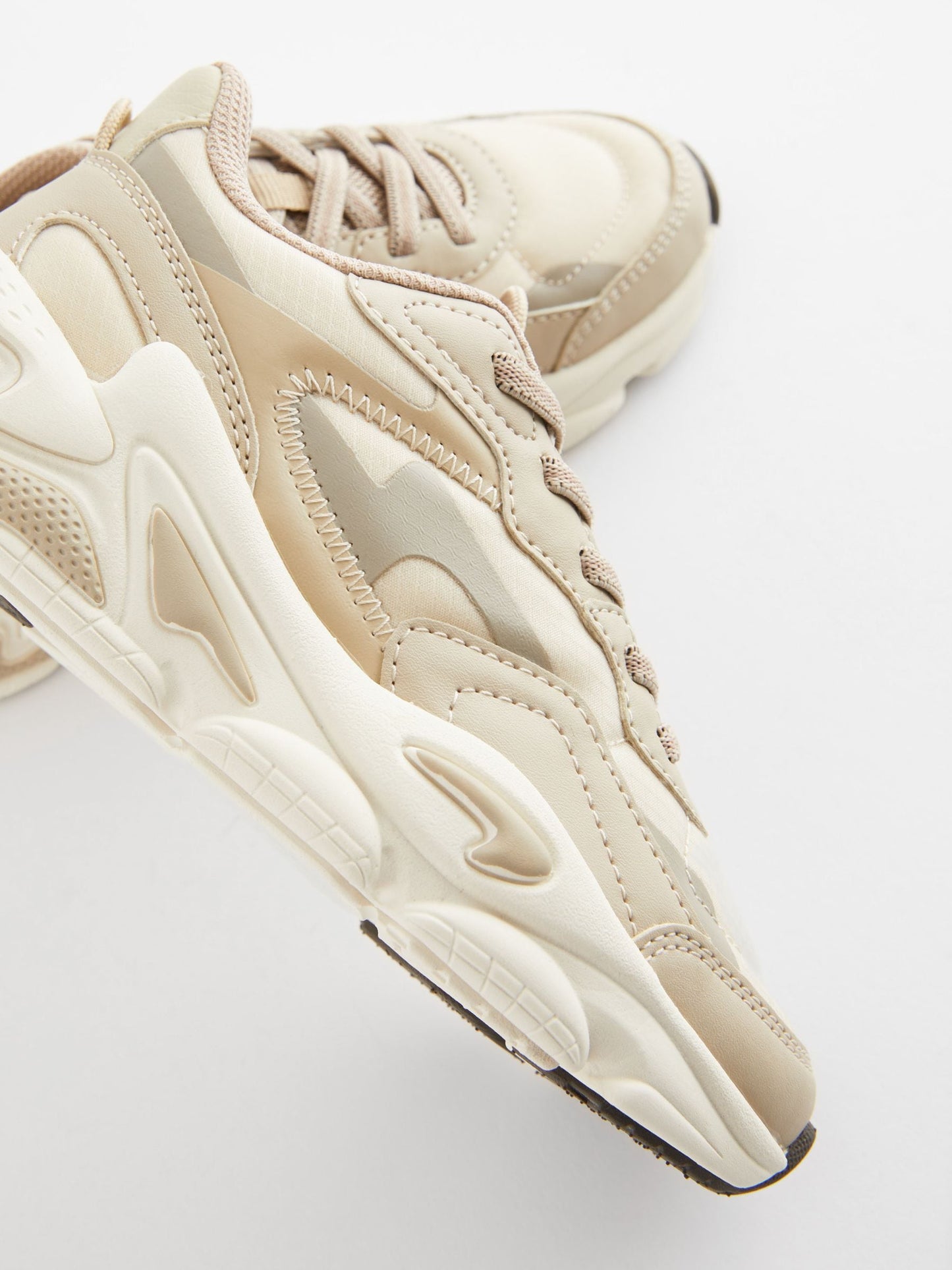 Neutral Elastic Lace Trainers image 6