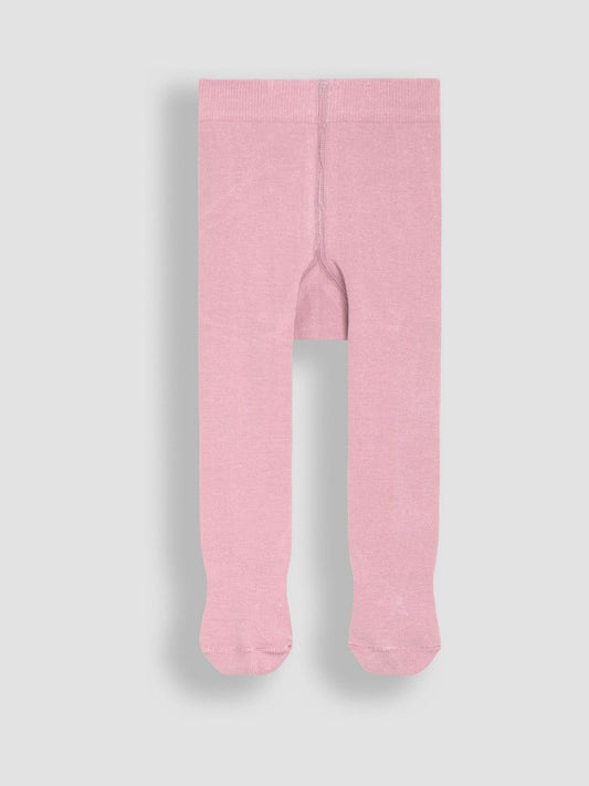 Dsiney Kidz - JoJo Maman Bébé Pale Pink Cotton Rich Plain Tights image 2