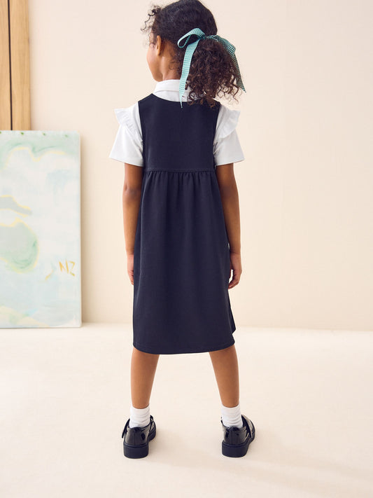 Dsiney Kidz - Black Jersey Stretch Pinafore School Dress (3-14yrs) image 2