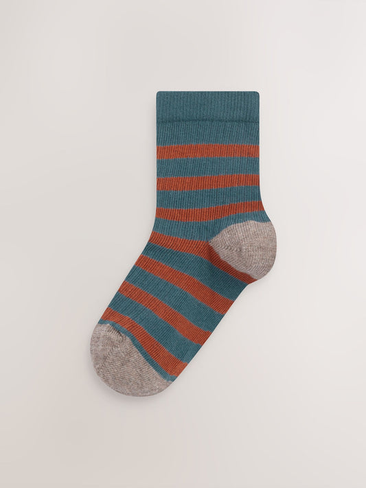 Brown Animal Stripe Cotton Rich Socks 7 Pack image 3