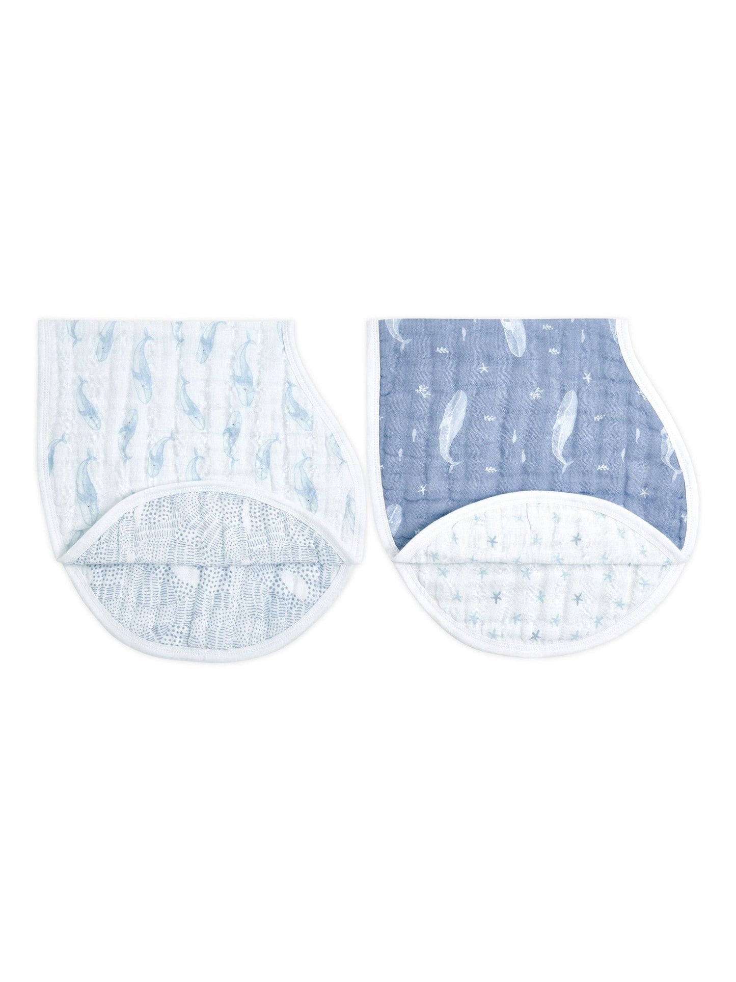 aden + anais Blue Cotton Muslin Oceanic Burpy Bibs 2 Pack image 1