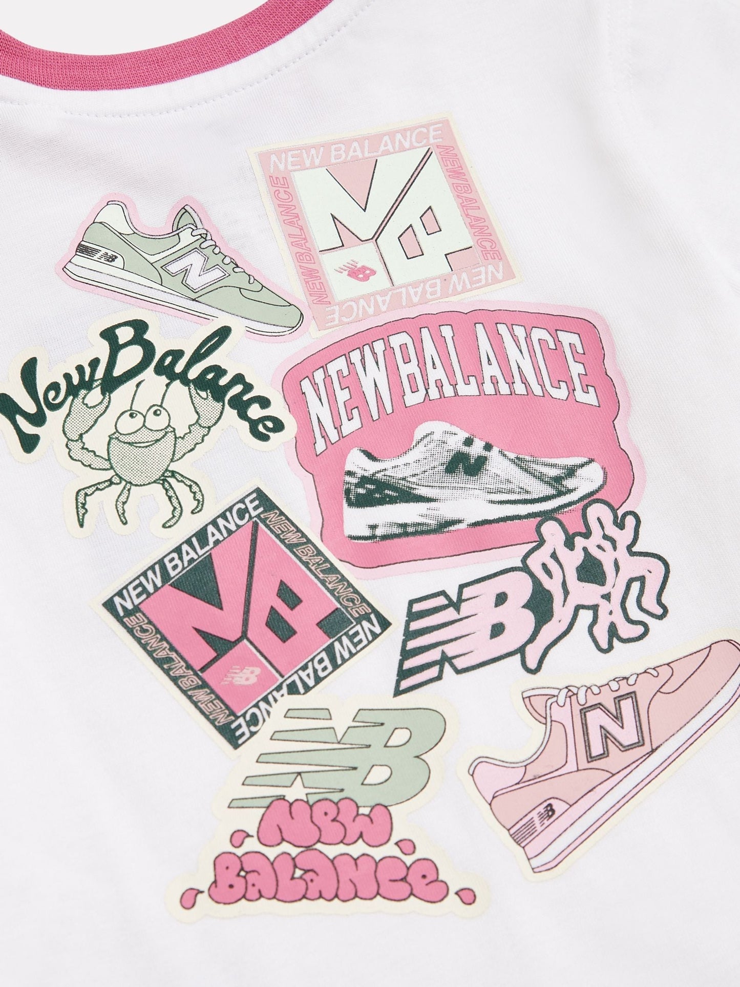 Dsiney Kidz - New Balance White Sticker Graphic T-Shirt & Shorts Set image 4
