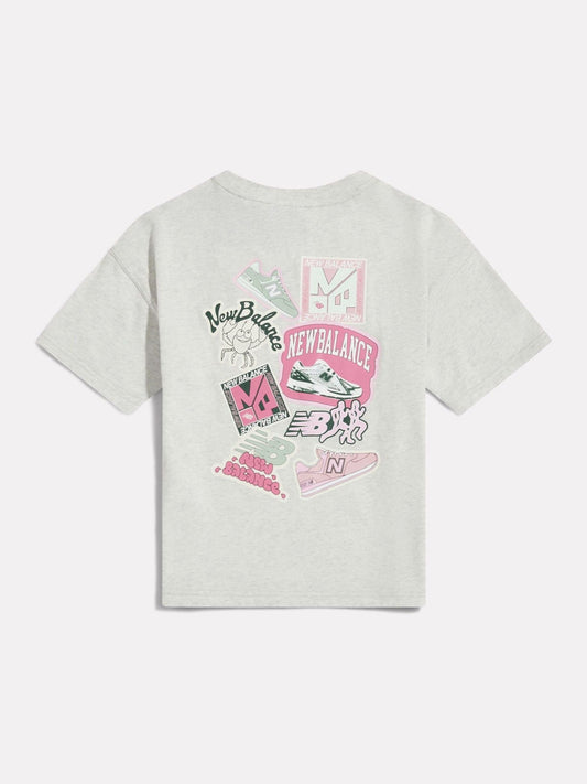 Dsiney Kidz - New Balance Grey Sticker Pack Graphic T-Shirt image 2
