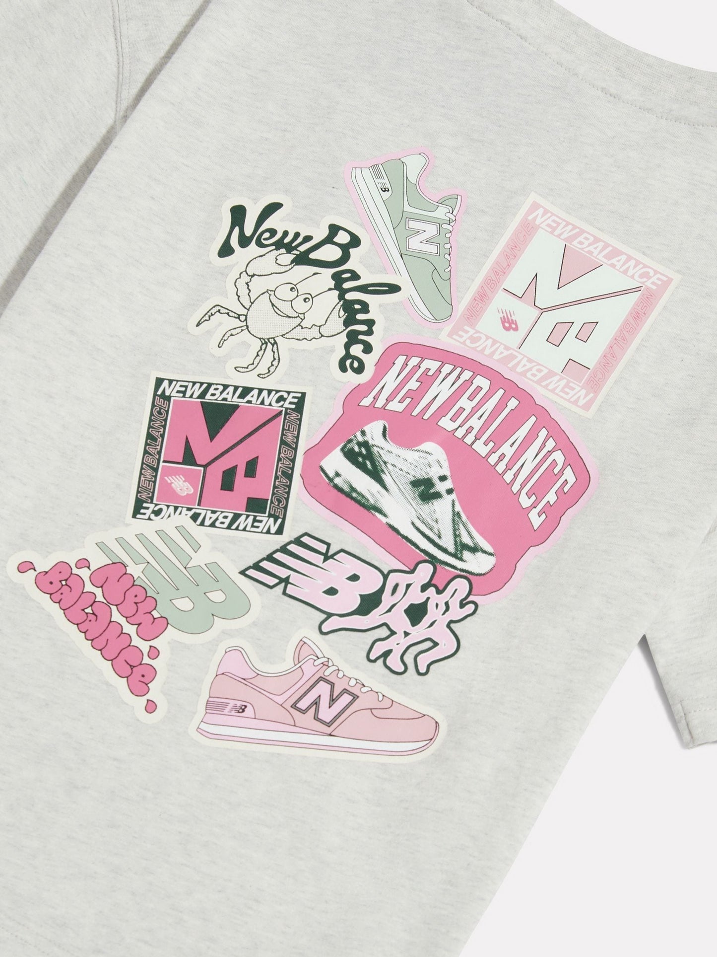 Dsiney Kidz - New Balance Grey Sticker Pack Graphic T-Shirt image 3