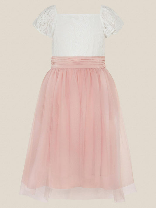 Monsoon Pink Isla Lace Tulle Bridesmaid Dress - image 1