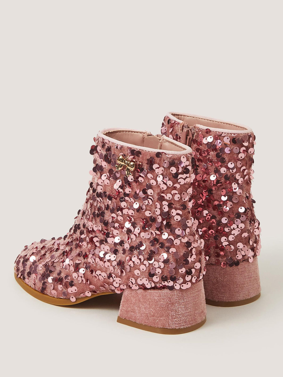Dsiney Kidz - Monsoon Pink Sequin Velvet Ankle Boots image 2