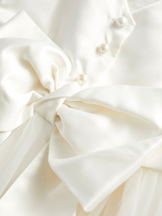 Dsiney Kidz - Ivory Cream Flower Girl Bow Dress (3mths-16yrs) image 2