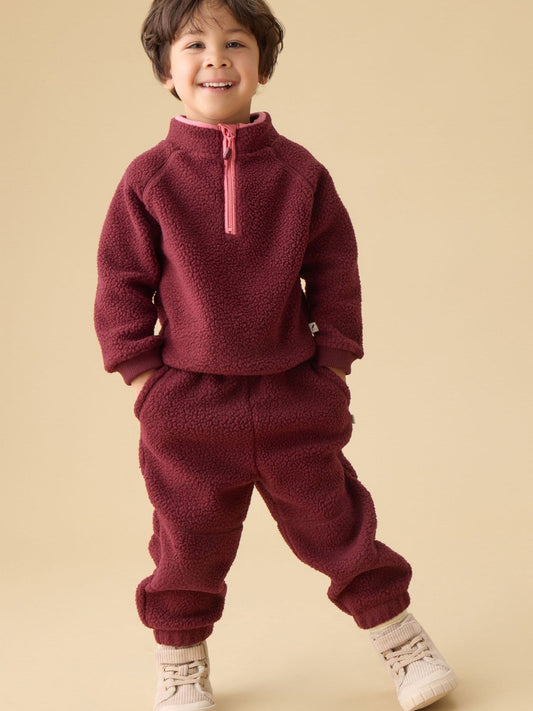 Disney Kidz - KIDLY by MORI Red Soft Sherpa Fleece Joggers image 1