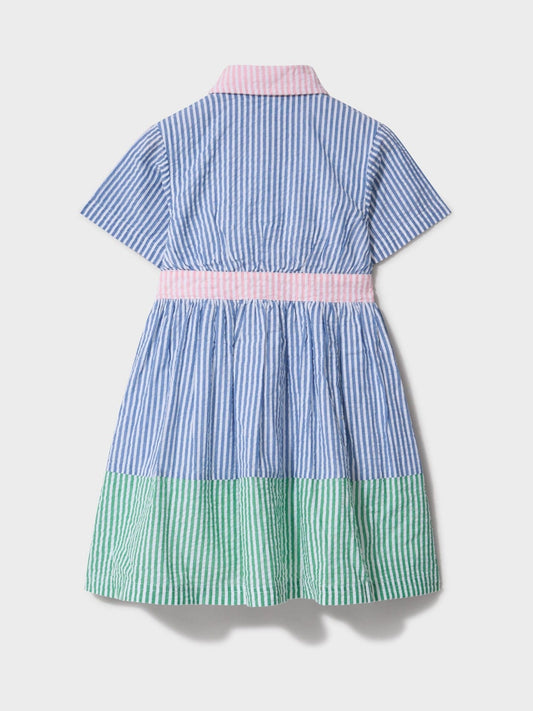 Dsiney Kidz - Crew Clothing Blue Mix Ticking Shirt Dress image 2