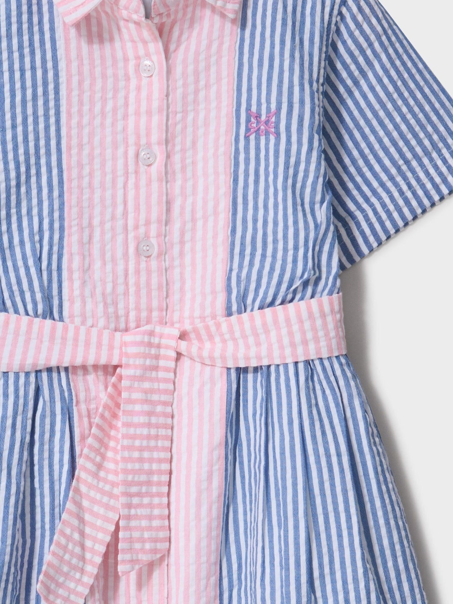Dsiney Kidz - Crew Clothing Blue Mix Ticking Shirt Dress image 3