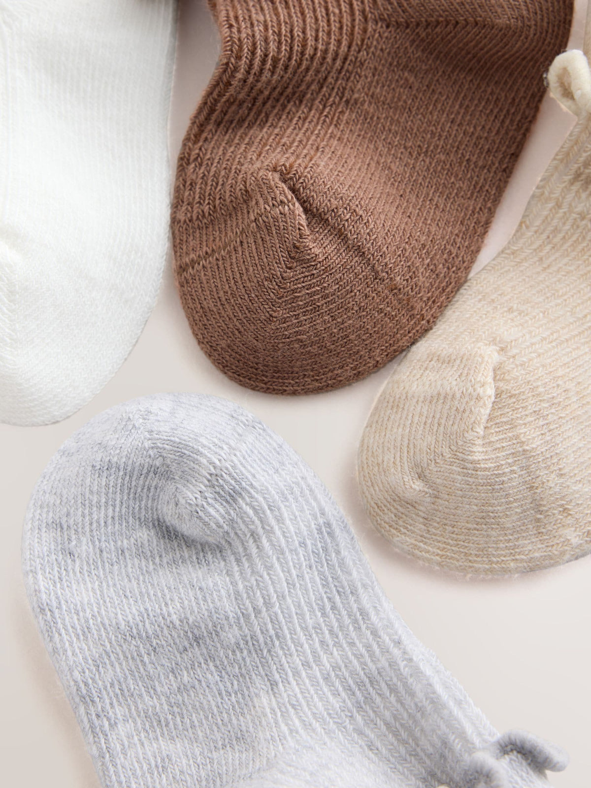 Neutral Turn Over Frill Baby Socks 4 Pack - image 3