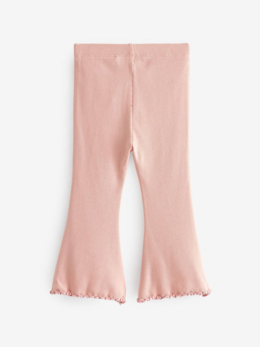 Pale Pink Rib Flare Leggings (3mths-7yrs) image 2