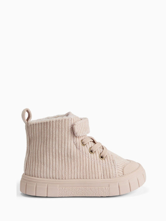 Dsiney Kidz - KIDLY by MORI Cream Corduroy Hightop Trainers image 2