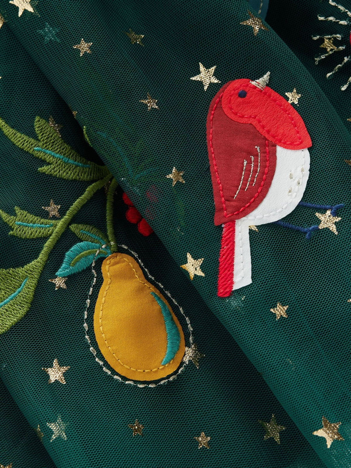 Boden Green Aurora Appliqué Tulle Christmas Dress - image 3