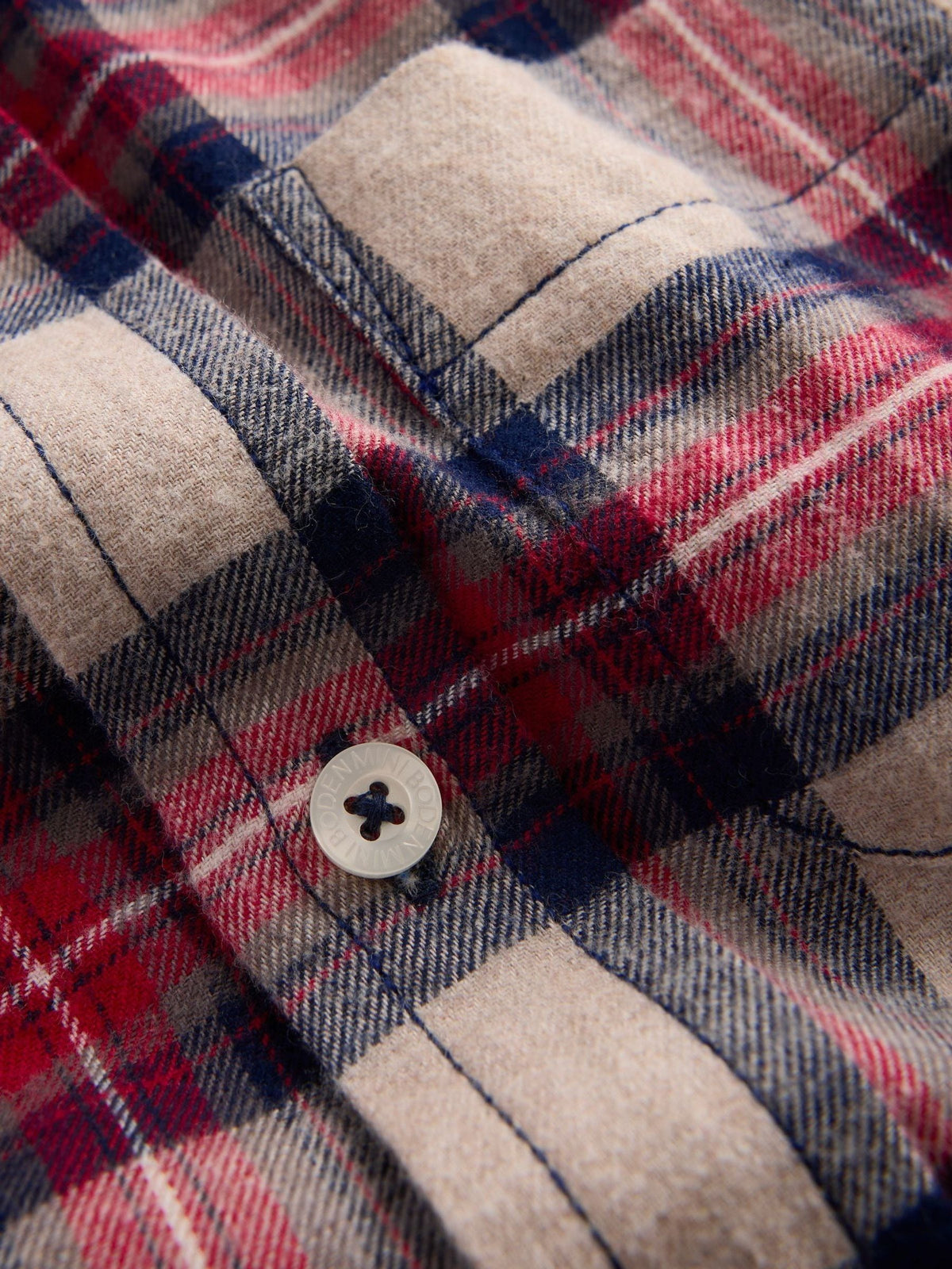 Boden Red Cosy Cotton Check Shirt - image 3