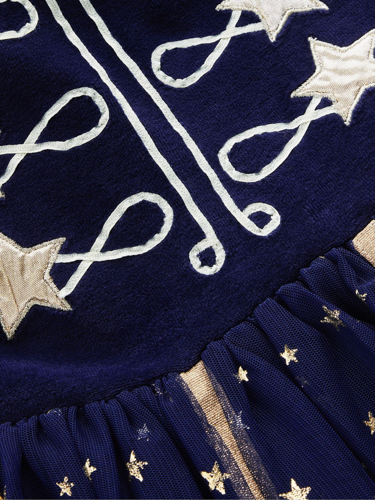 Boden Blue Aurora Appliqué Tulle Christmas Dress - image 3
