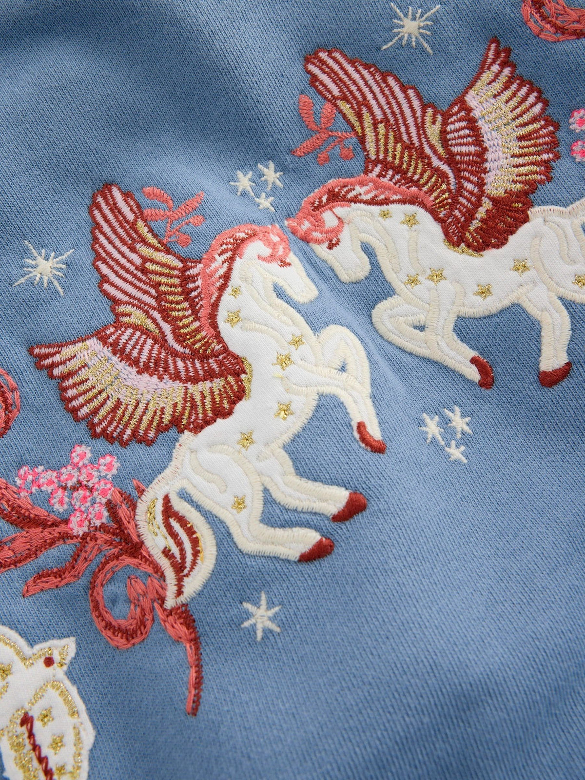 Boden Blue Bobbie Unicorn Appliqué Sweatshirt - image 3