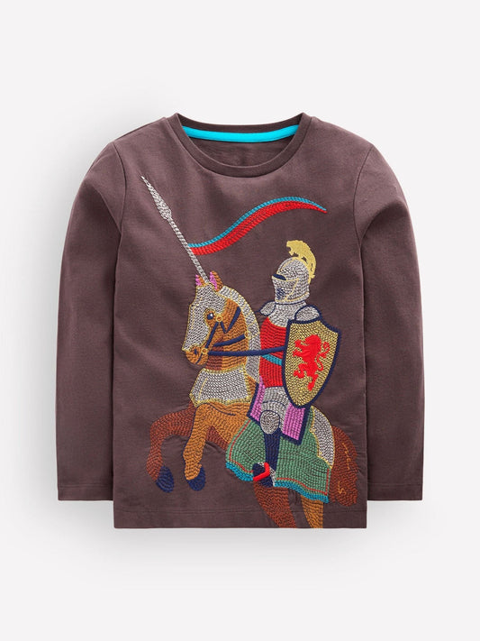 Boden Brown Long Sleeve Superstitch T-Shirt - image 1