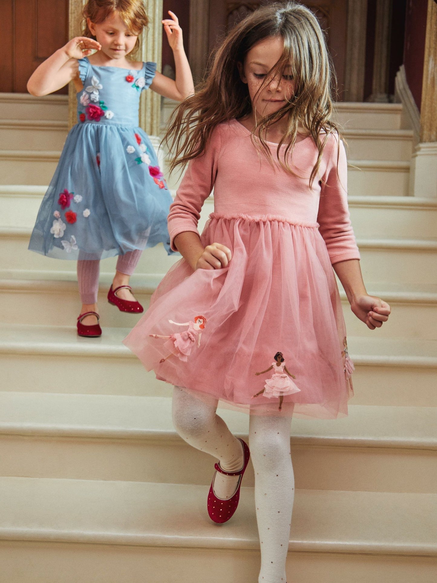 Dsiney Kidz - Boden Pink Applique Velvet Tulle Dress image 1