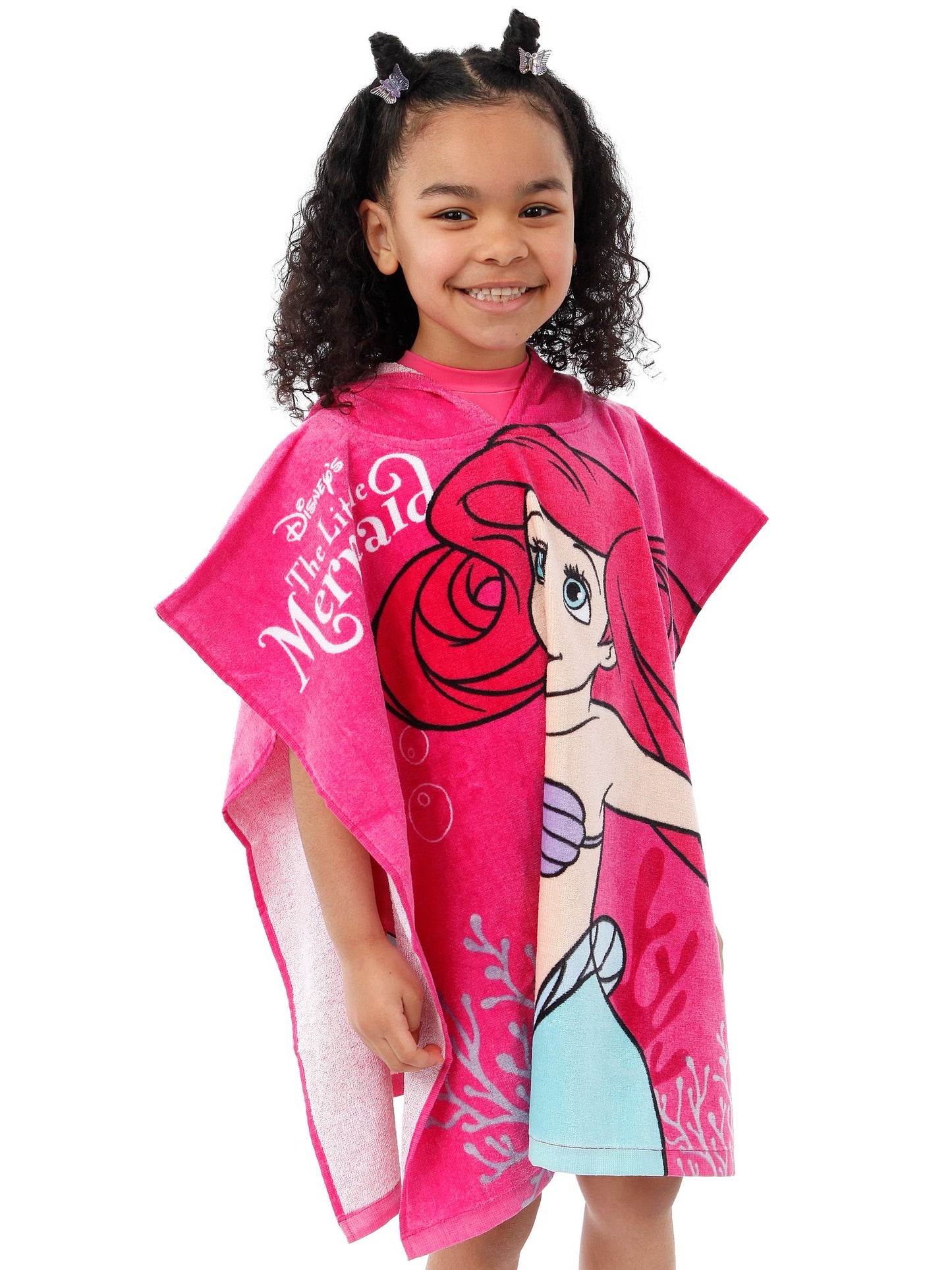 Character Pink Little Mermaid 100% Cotton Poncho image 1