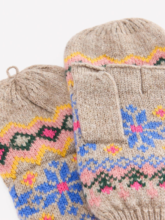 Boden Pink Fairisle Mittens - image 2