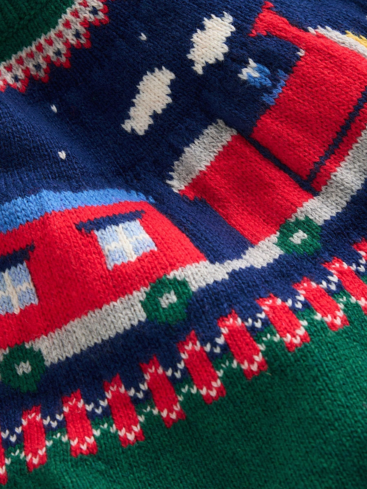 Boden Green Christmas Print Fair Isle Jumper - image 3