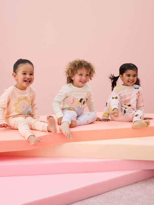 Pastel Character Long Sleeve Snuggle Pyjamas 3 Pack (9mths-16yrs)