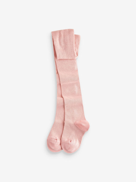 Pink Cream and Dark Grey 3 Pack Cotton Rich Tights image 3