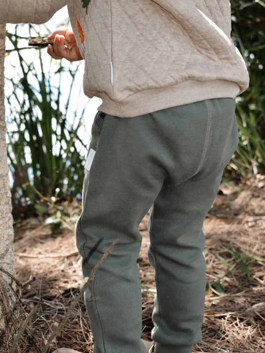 Dsiney Kidz - Purebaby Green Slouchy Track Pants with Pockets image 2