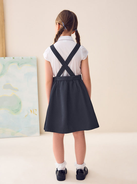Navy Bow Pocket Detail School Pinafore Dress (3-14yrs) image 2