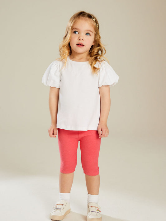 Bright Pink Cropped Leggings (3mths-7yrs) image 2