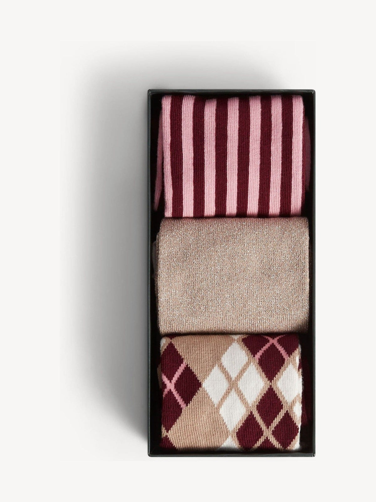 Hobbs Purple Argyle Socks Set 3 Pack - image 2