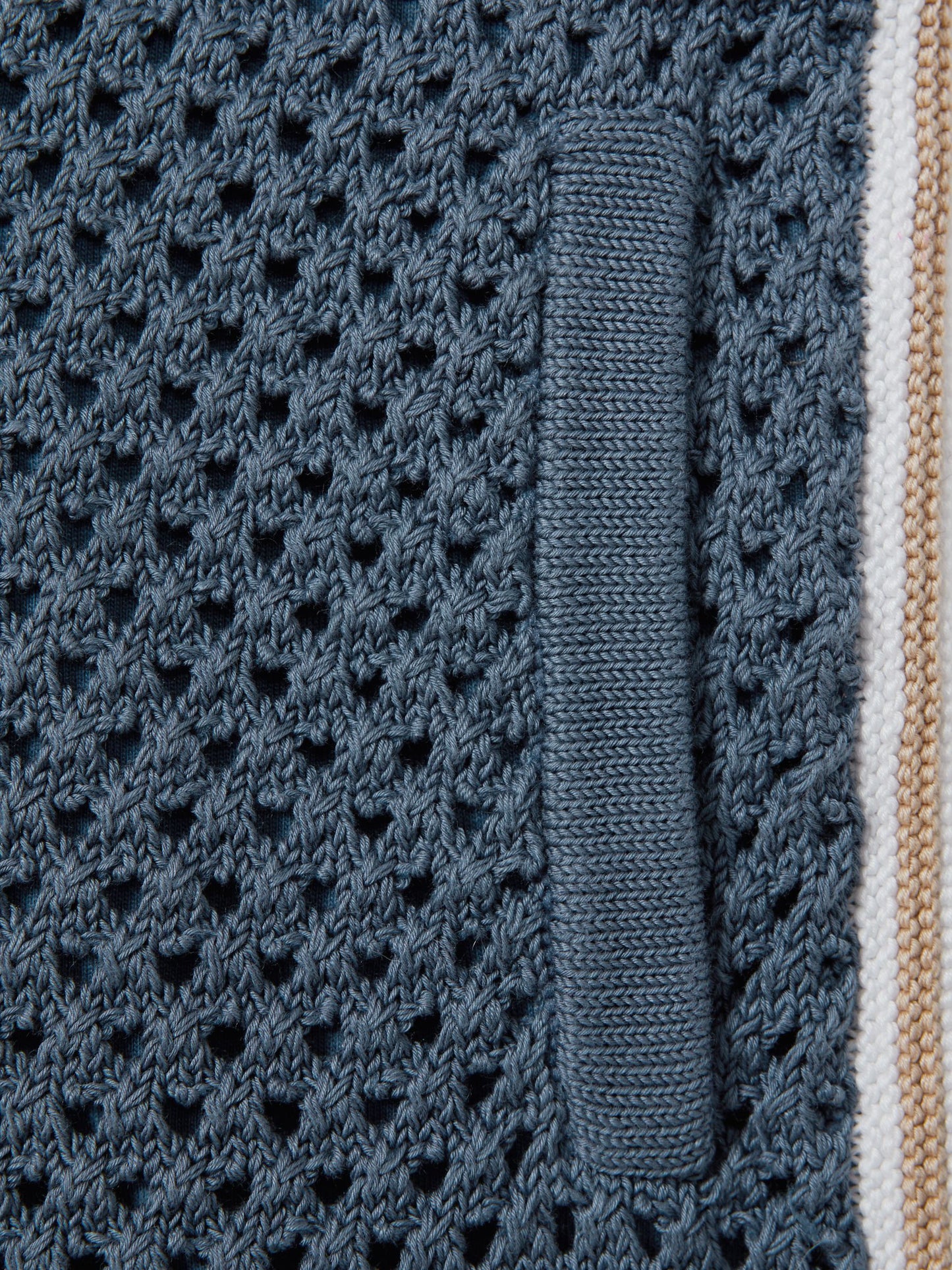 Dsiney Kidz - Reiss Airforce Blue Creek 3-9 yrs Crochet Contrast Trim Elasticated Shorts image 5