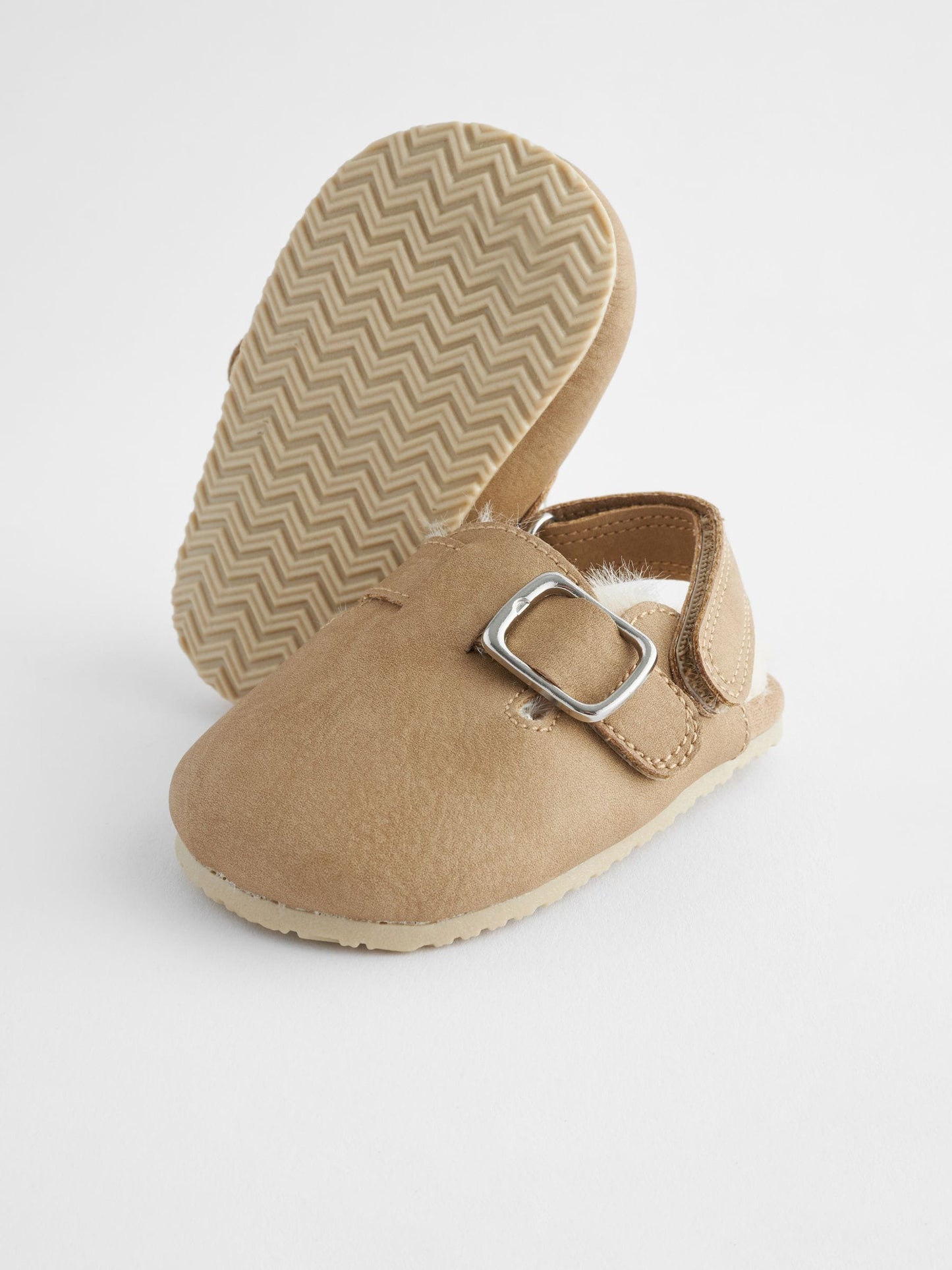 Neutral Faux Fur Lined Baby Clogs (0-18mths) image 4