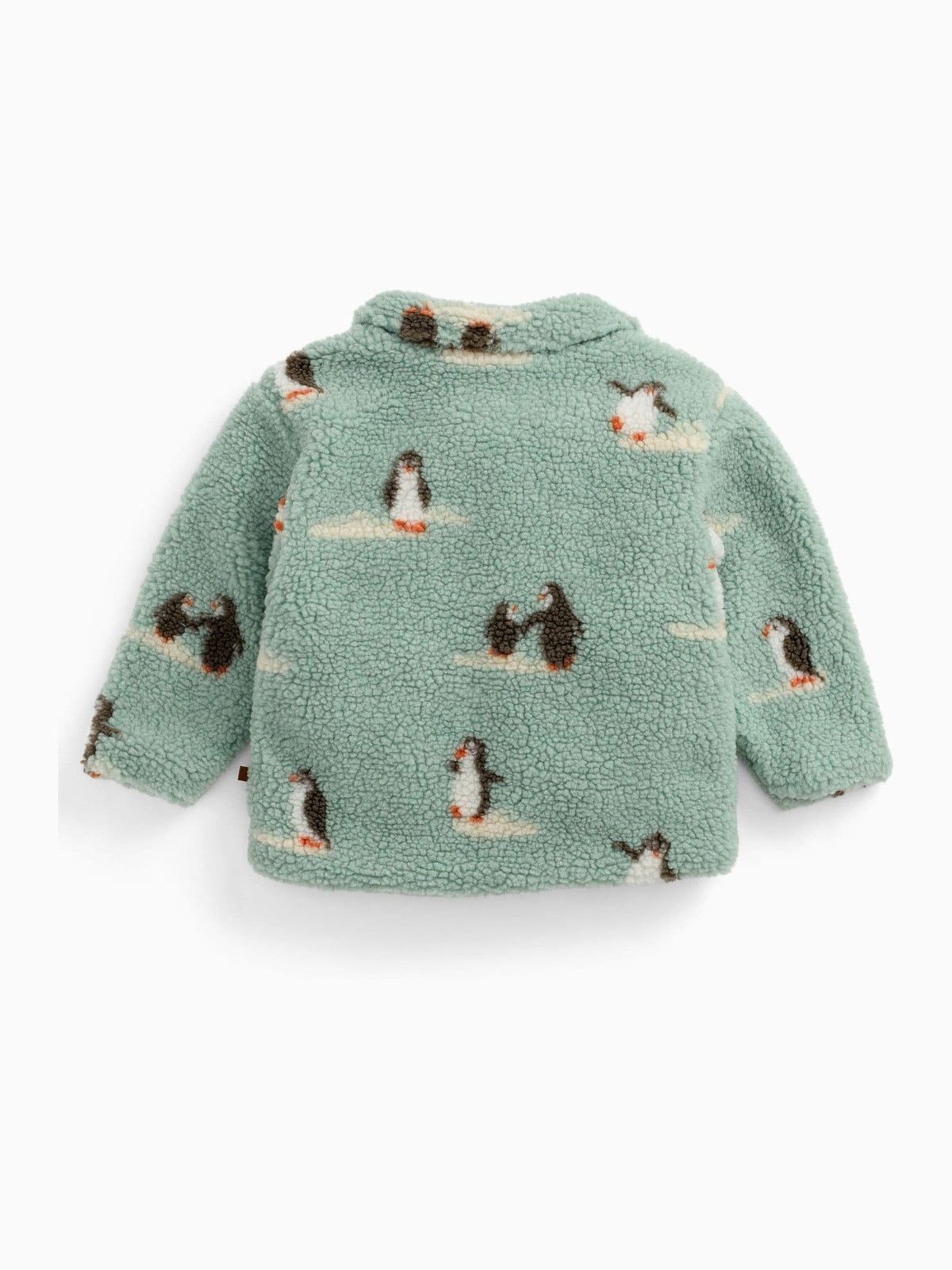 MORI Blue Blue Penguin Print Borg Button Through Shacket - image 5