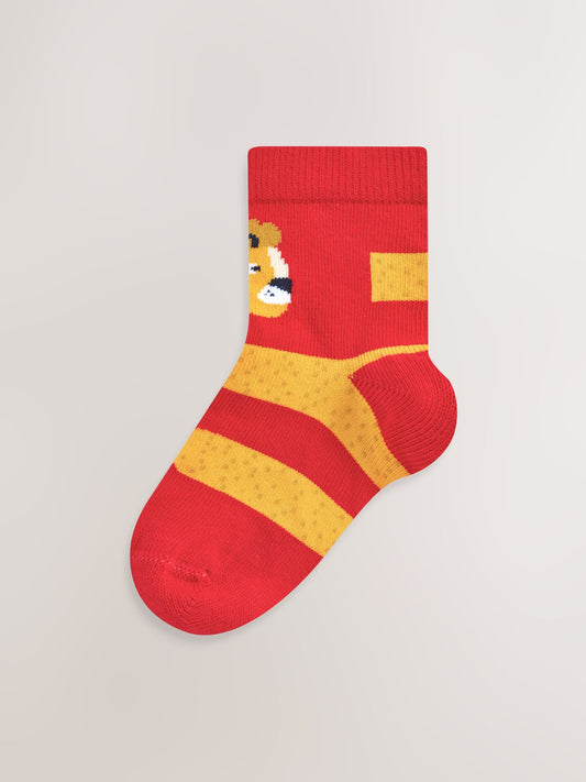 Red/Blue/Green Animal Cotton Rich Socks 7 Pack image 3