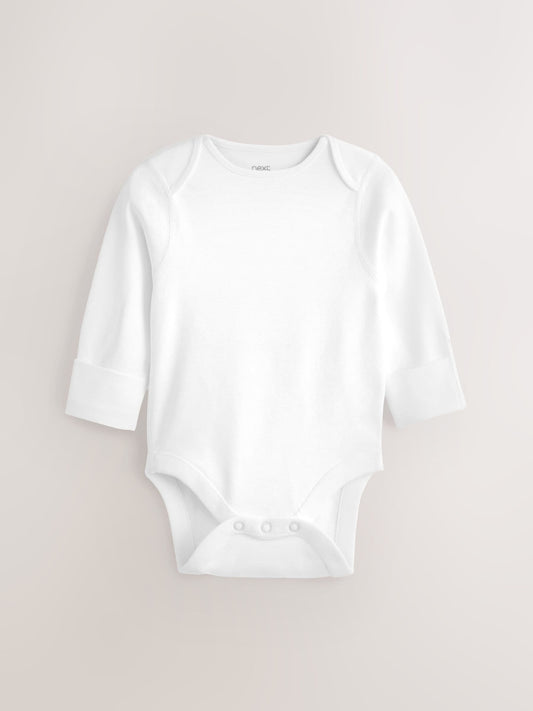 Dsiney Kidz - White 3 Pack Kind To Skin Long Sleeve Baby Bodysuits image 2