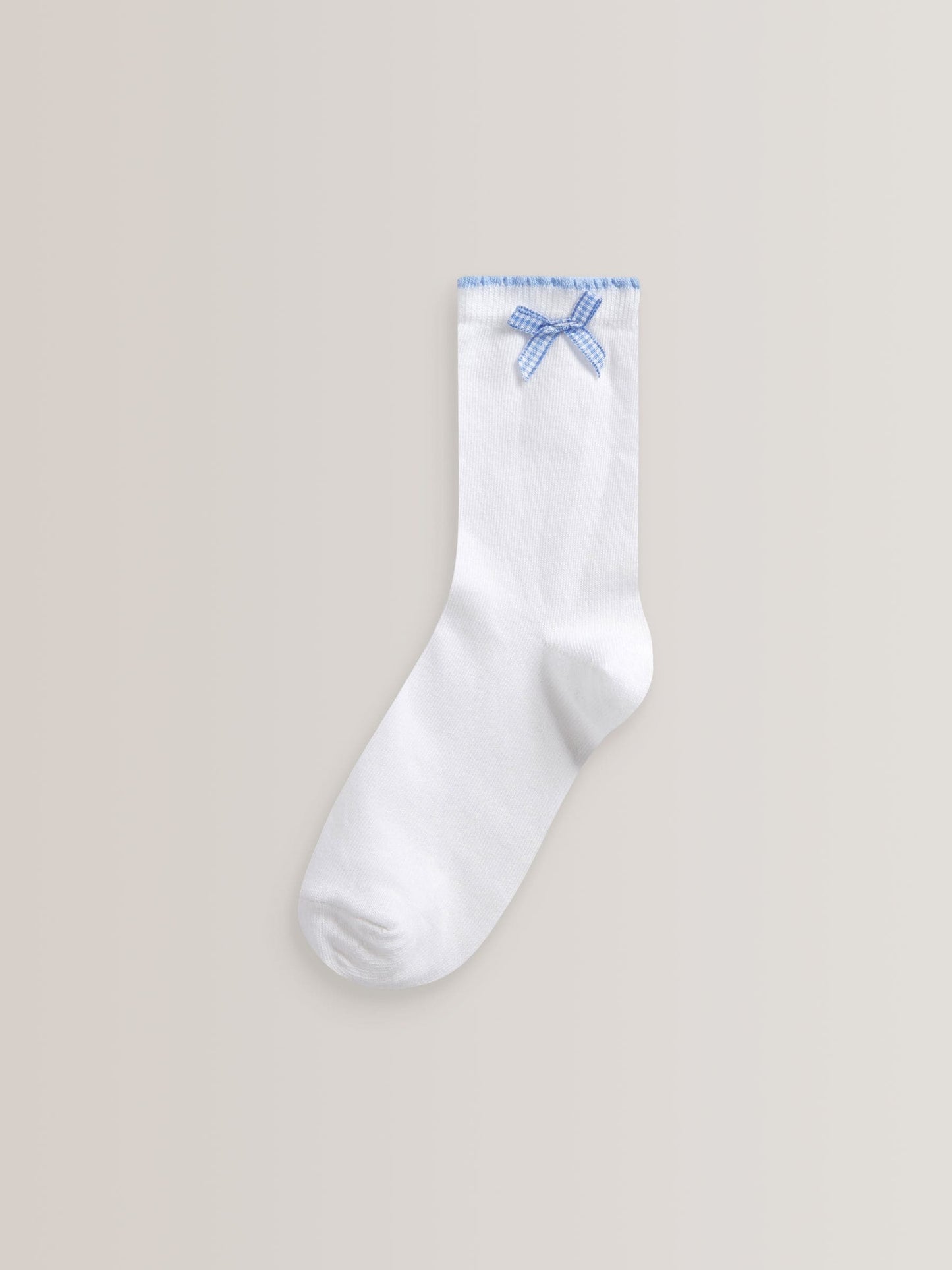 Blue 5 Pack Cotton Rich Gingham Ankle School Socks image 5