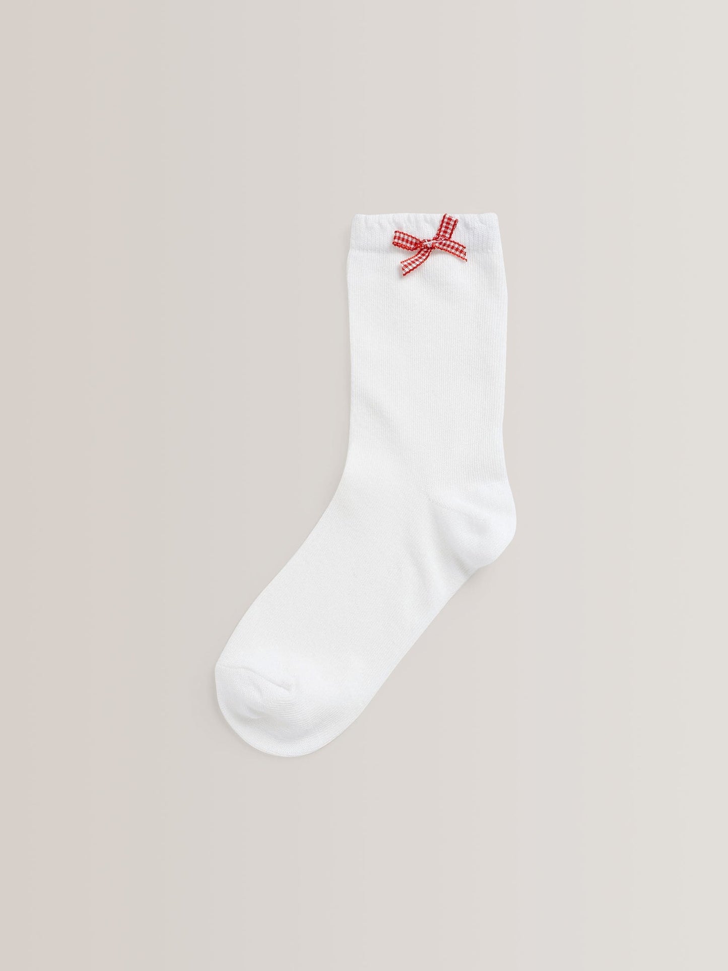 Red 5 Pack Cotton Rich Gingham Ankle School Socks image 4