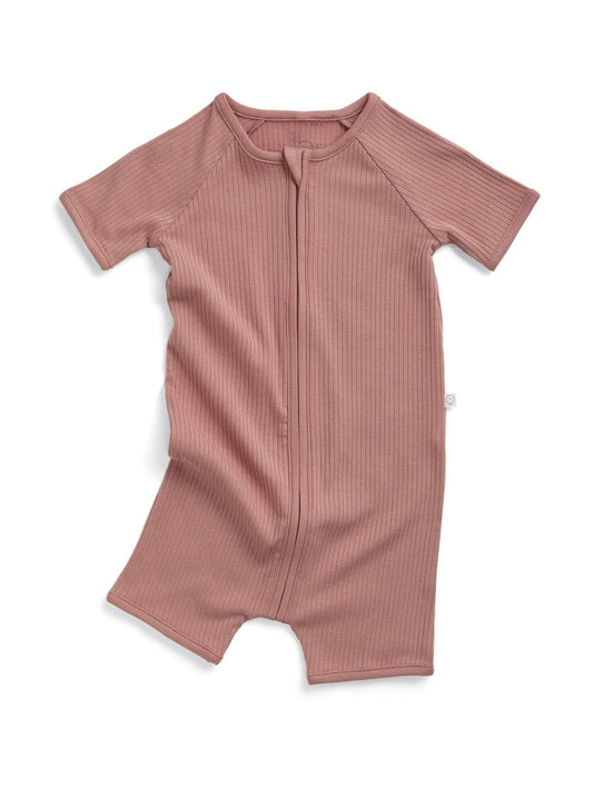 MORI Rose Pink Zip Up Summer Short Sleepsuit Romper image 2