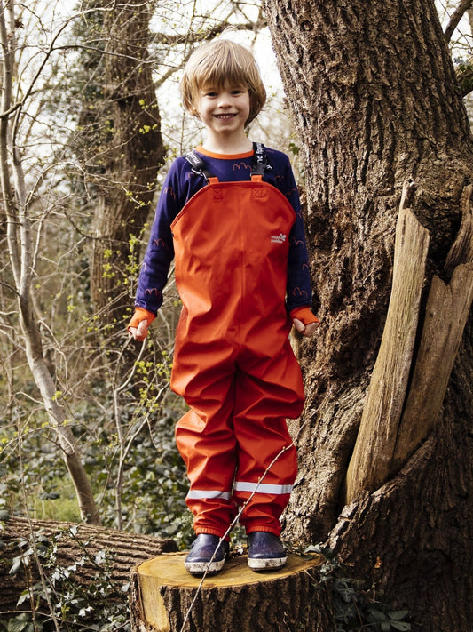 Muddy Puddles Red Rainy Day Waterproof Dungarees image 2