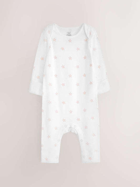 Pink Star 2 Pack Kind To Skin Baby Sleepsuits (0-2yrs) image 2