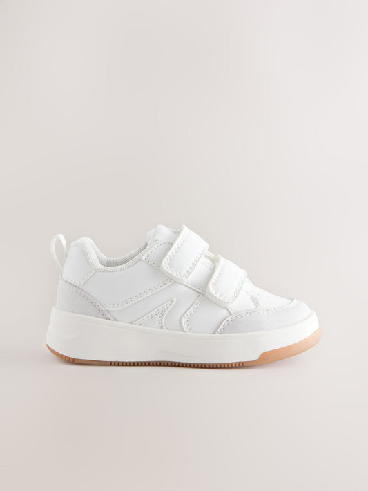 White Standard Fit (F) Touch Fastening Two Strap Trainers image 2