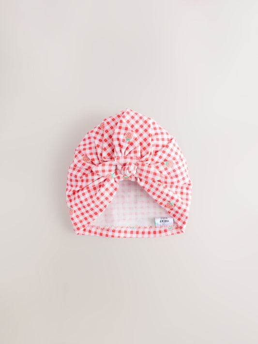 Red Strawberry 4 Piece Baby Turbans And Dibble Bibs Set (0mths-2yrs) image 3