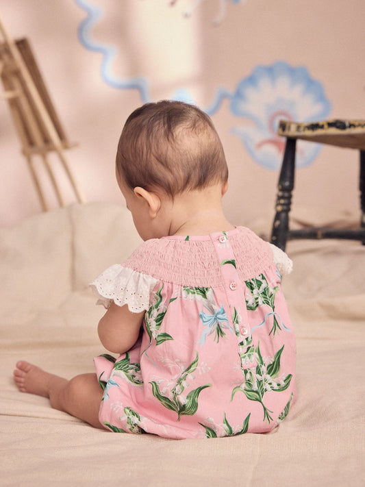 Pink Floral Cath Kidston Cotton Printed Baby Broderie Romper image 2