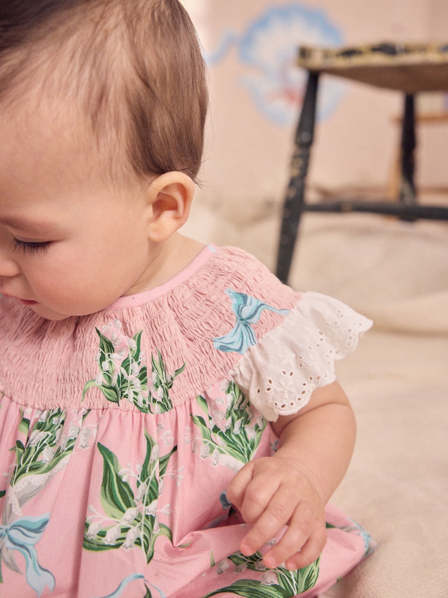 Pink Floral Cath Kidston Cotton Printed Baby Broderie Romper image 5
