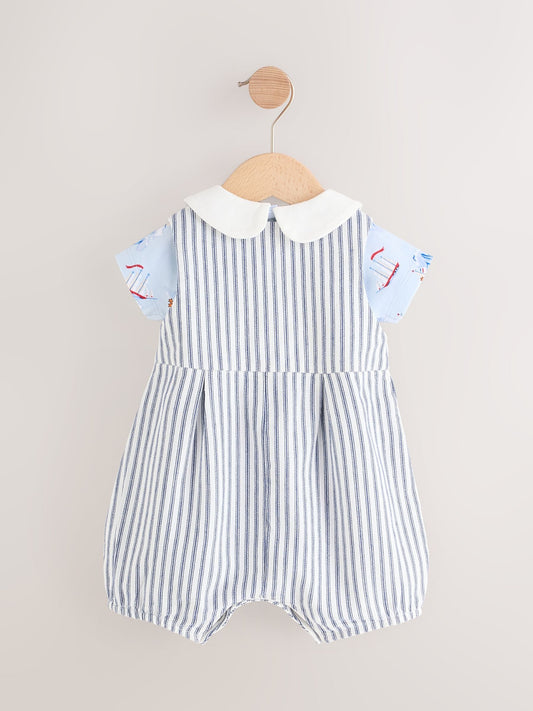 Blue Striped Cath Kidston 100% Cotton Baby Dungaree